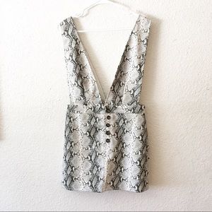 Honey Punch Snake Vegan Leather Pinafore Dress